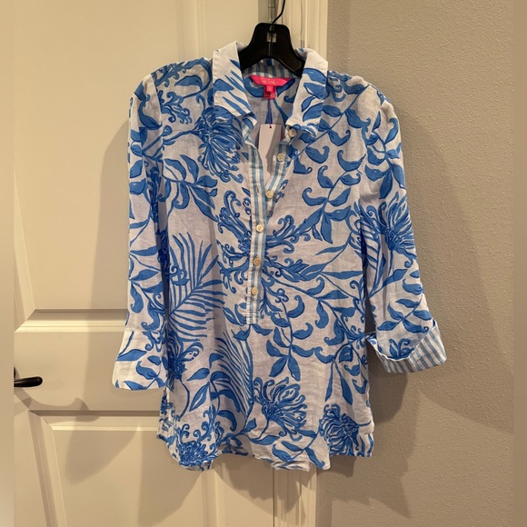 NWT Lilly Pulitzer Linen Top Sz Small - Picture 10 of 15